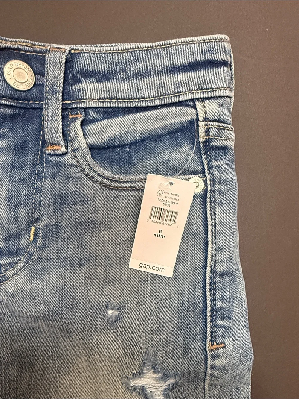 GAP Light Blue Distressed Denim Jean Shorts